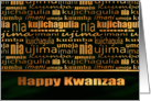 Happy Kwanzaa Seven Principles Green Faux Gold card