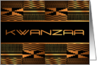 Kwanzaa Kente Print Black Faux Gold card