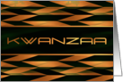 Kwanzaa Chevron Weave Green Faux Gold card