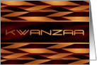 Kwanzaa Chevron Weave Red Faux Gold card