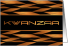 Kwanzaa Chevron Weave Black Faux Gold card