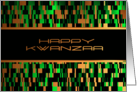 Happy Kwanzaa Abstract Green Faux Gold card