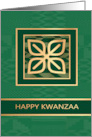 Faux Gold Outline Adinkra Nsirewa Green Kwanzaa card