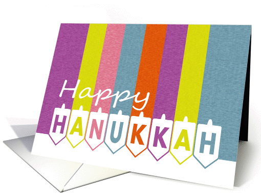 Happy Hanukkah Rainbow Dreidels card (1392680)