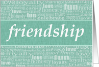 Friendship Blue Linen card