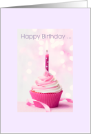 Happy Birthday To Me -Pink Cupcake and Candle card