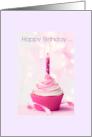 Happy Birthday To Me -Pink Cupcake and Candle card