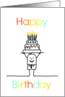 Happy Birthday To Me - Man Upholding Birthday Cake card