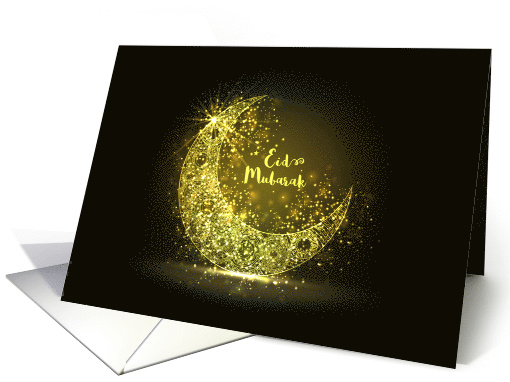 Eid Mubarak Shimmering Glittering Cresent Moon card (1442700)