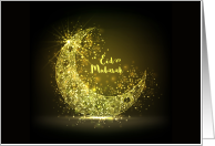 Eid Mubarak Shimmering Glittering Cresent Moon card