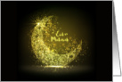 Eid Mubarak Shimmering Glittering Cresent Moon card
