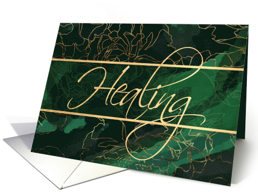 Healing - Emerald Floral Blank card (1484356)