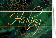 Healing - Emerald Floral Blank Card