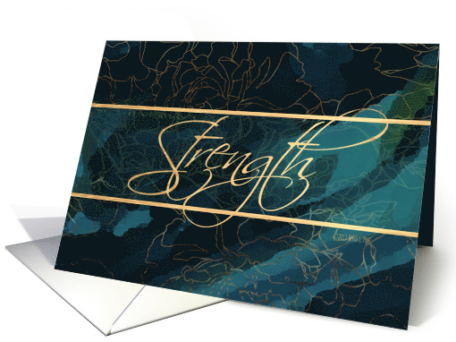 Strength - Evening Blue Floral Blank card (1484358)