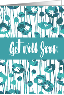 Get Well Soon - Calming Blue Blooms (Blank Inside) card
