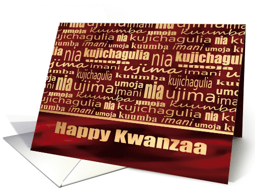 Happy Kwanzaa Seven Principles Red Faux Gold card (1725790)