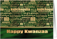 Happy Kwanzaa Seven Principles Green Faux Gold card