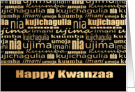 Happy Kwanzaa Seven Principles Black Faux Gold card