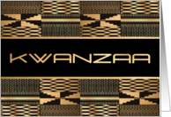 Kwanzaa Kente Print Black Faux Gold card