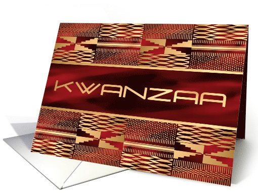 Kwanzaa Kente Print Red Faux Gold card (1725936)