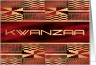 Kwanzaa Kente Print Red Faux Gold card