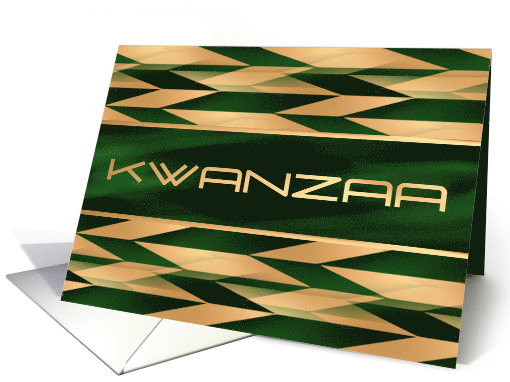 Kwanzaa Chevron Weave Green Faux Gold card (1725938)