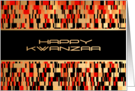 Happy Kwanzaa Abstract Red Faux Gold card