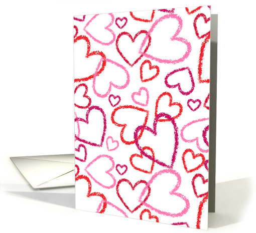 Trendy Heart Doodles Multicolor Valentine card (1820042)