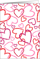 Trendy Heart Doodles Multicolor Valentine Card
