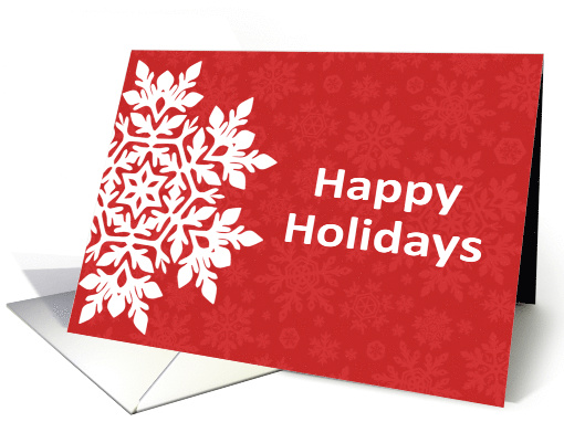 Happy Holidays White Snowflakes (Red) card (1933742)