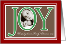 Joy Oval Frame Custom Photo Christmas Card