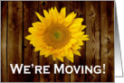 Rustic Sunflower Moving Announcement, We’re Moving! card