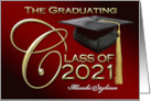 The Graduating Class of 2021 Elegant Black and Red Announcement card