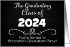 Chalkboard Style Class of 2024 Graduation Party Invitations card
