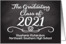 Chalkboard Style Class of 2021 Graduation Announcement card