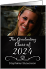 Chalkboard Style Class of 2024 Photo Graduation Announcement card