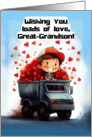 Great Grandson Loads of Love Dump Truck Boys Valentines Day card