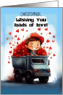 Custom Name Loads of Love Dump Truck Boys Valentines Day card