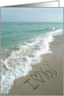 Anniversary I Love You Beach Writing in the Sand Romantic card
