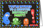 Kids Birthday Party Invitation Colorful Mod Monsters Children card