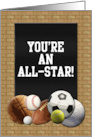 Congratulations Sports All Star Boys Kids Soccer Football Baseball card