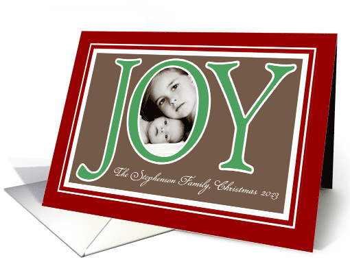 Joy Oval Frame Custom Photo Christmas card (1173484)