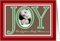 Joy Oval Frame Custom Photo Christmas Card