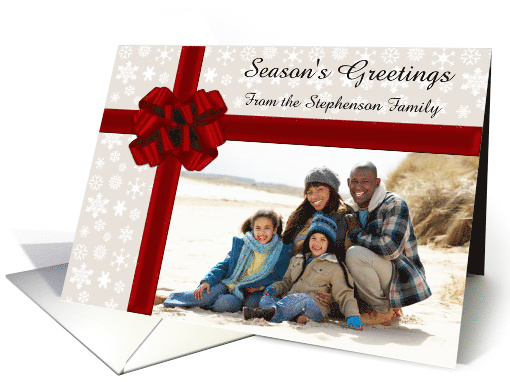 Cute Christmas Wrapped Present Look, Gift Photo Frame Holiday card