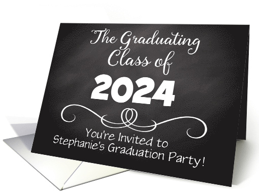 Chalkboard Style Class of 2024 Graduation Party Invitations card