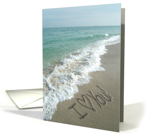 Anniversary I Love You Beach Writing in the Sand Romantic card