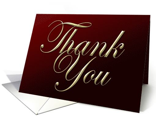 Thank You Elegant Red with Golden Script card (816348)