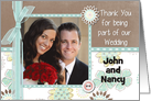 Thank You Being In Our Wedding Customizable Photo Card Any Relation card