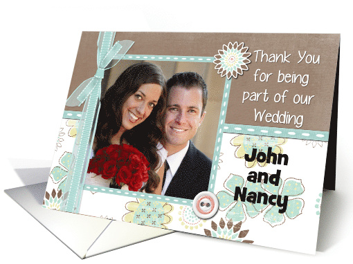 Thank You Being In Our Wedding Customizable Photo Card... (1368502)