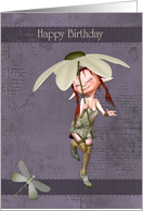 Daisy Elf Happy Birthday card